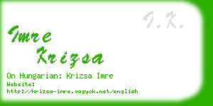 imre krizsa business card